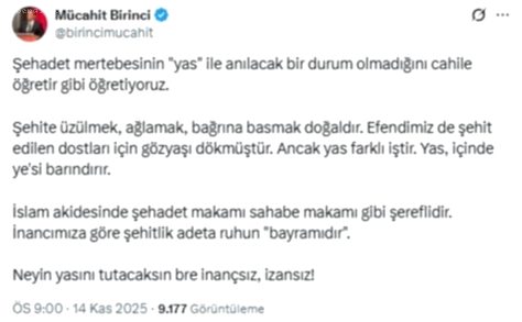 AKP'li Mücahit Birinci'den Milli Yas Talebine Sert Tepki: 'İnançsız, İzansız!'