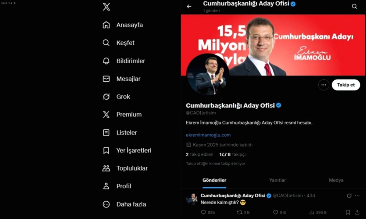 Ekrem İmamoğlu'nun Cumhurbaşkanlığı Adaylığı Hesabı Yeniden Açıldı: "Nerede Kalmıştık?"