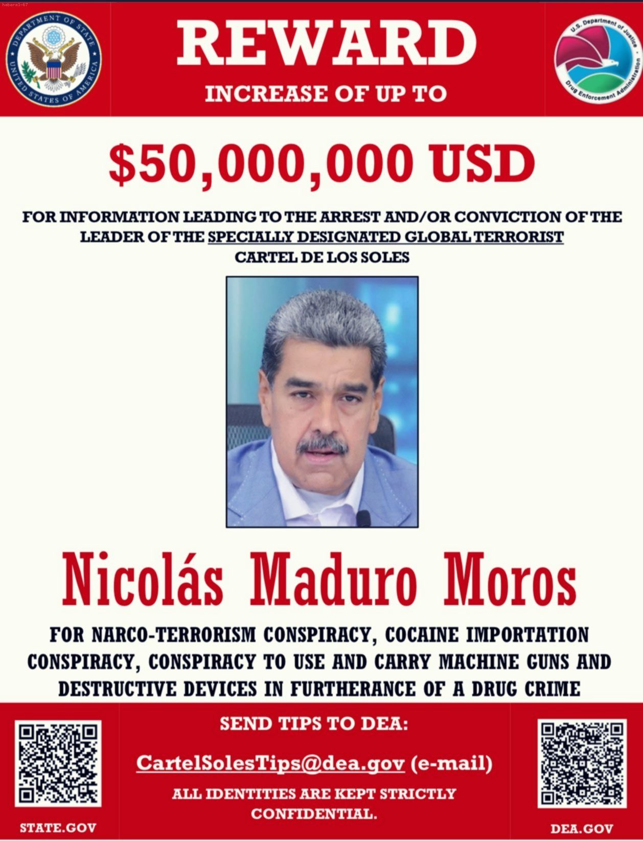 ABD, Venezuela Devlet Başkanı Maduro'yu Resmen Terörist İlan Etti