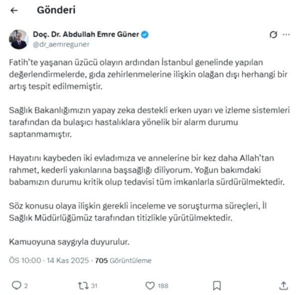 İstanbul'da Gıda Zehirlenmesi Alarmı: Bakanlıktan Açıklama Geldi