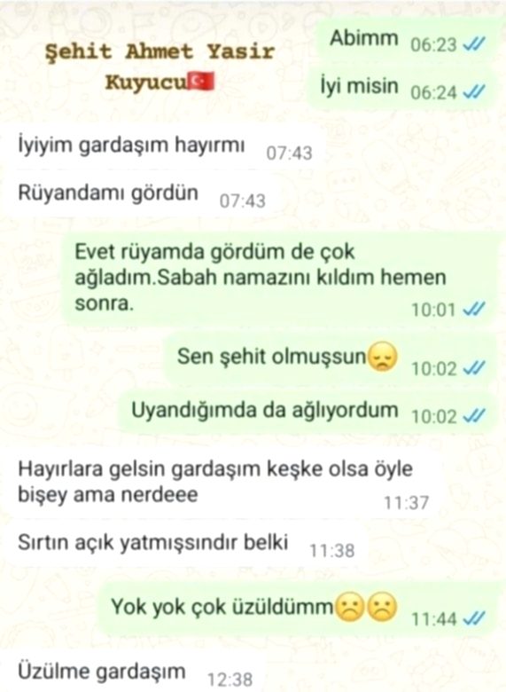 Şehit Astsubay Ahmet Yasir Kuyucu'nun Son WhatsApp Mesajları Yürekleri Dağladı
