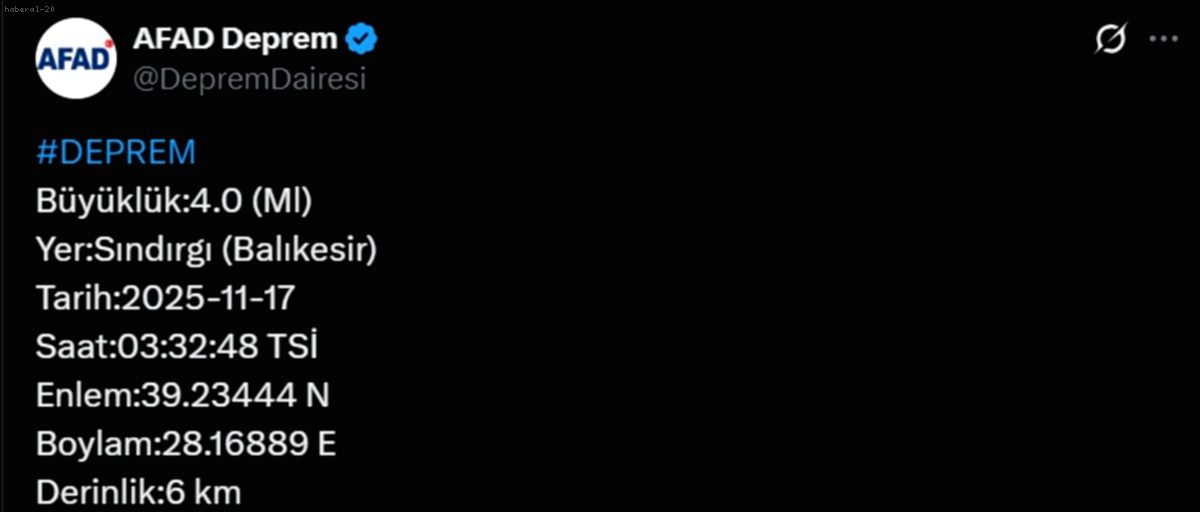 Balıkesir'de Gece Yarısı Deprem Korkusu