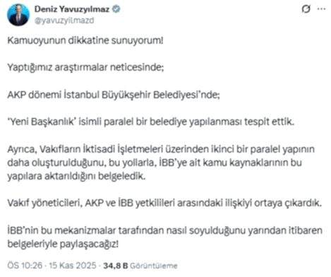 CHP'li Yavuzyılmaz'dan İBB'de Paralel Yapı İddiası: Kaynak Aktarımı Belgelendi mi?