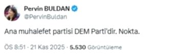Pervin Buldan'dan Tartışmalı 'Ana Muhalefet' Çıkışı: Önce Paylaştı, Sonra Sildi!