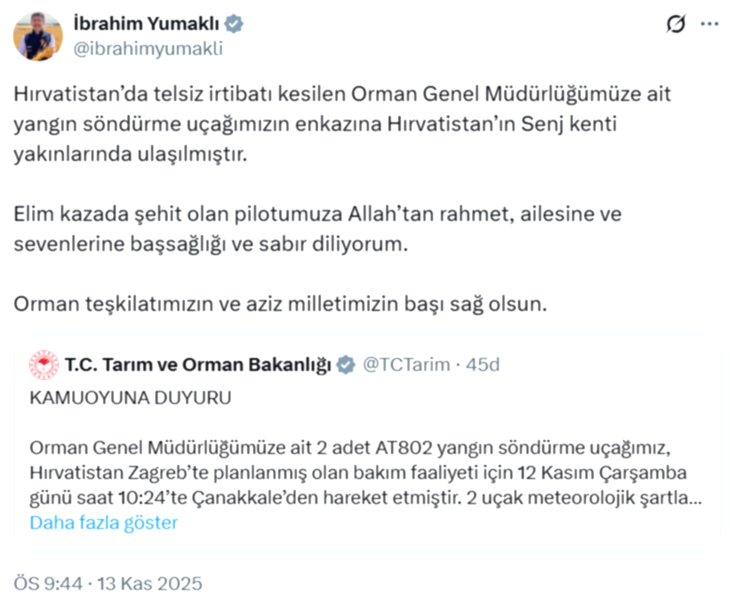 Son Dakika: Türk Yangın Söndürme Uçağı Hırvatistan'da Düştü, Pilot Şehit Oldu