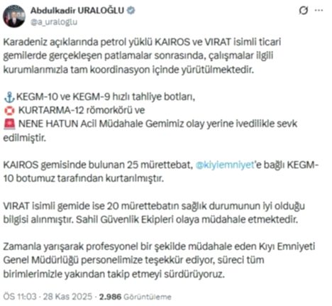 Son Dakika: Karadeniz'de İki Tankerde Patlama!