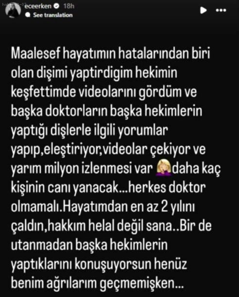 Ece Erken'den Diş Hekimine Sert Sözler: "Hayatımdan 2 Yıl Çaldın, Hakkımı Helal Etmiyorum!"