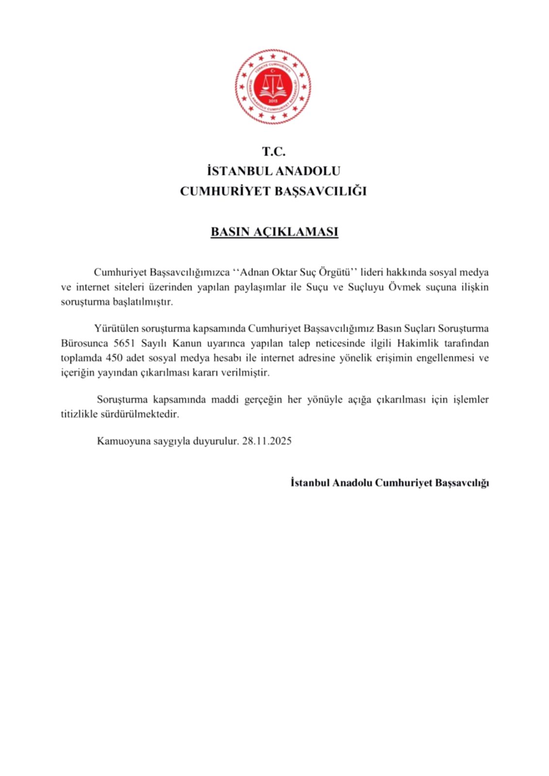 Adnan Oktar Soruşturması Sosyal Medyaya Uzandı: Yüzlerce Hesaba Erişim Engeli!